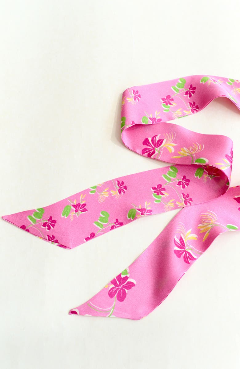 Lost Pattern Beach Blossom Skinny Silk Scarf, Alternate, color, 