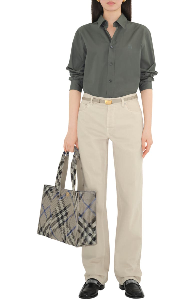 Burberry Small Check Knitted Tote, Alternate, color,