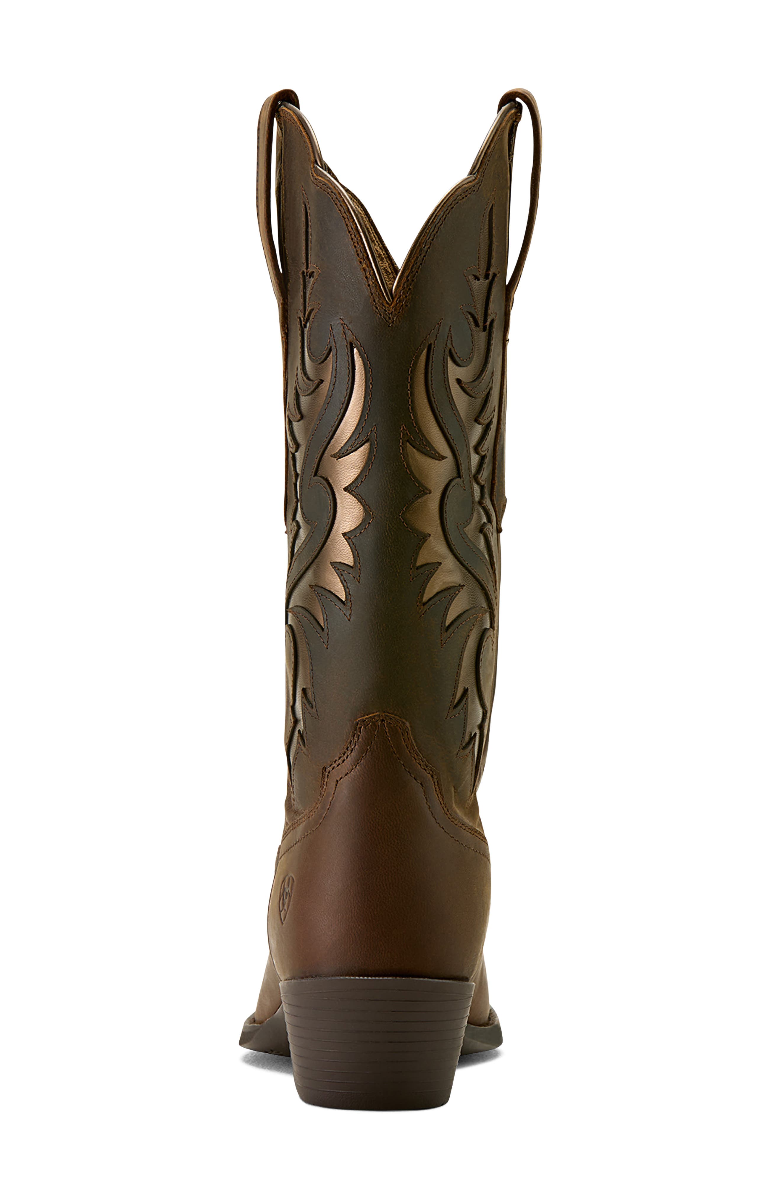 Heritage Retro Leather Western Boot, Alternate, color, BROWN