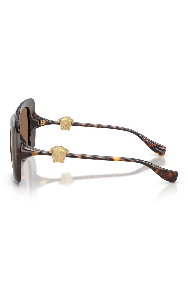 57mm Square Sunglasses, Alternate, color, HAVANA / DARK BROWN