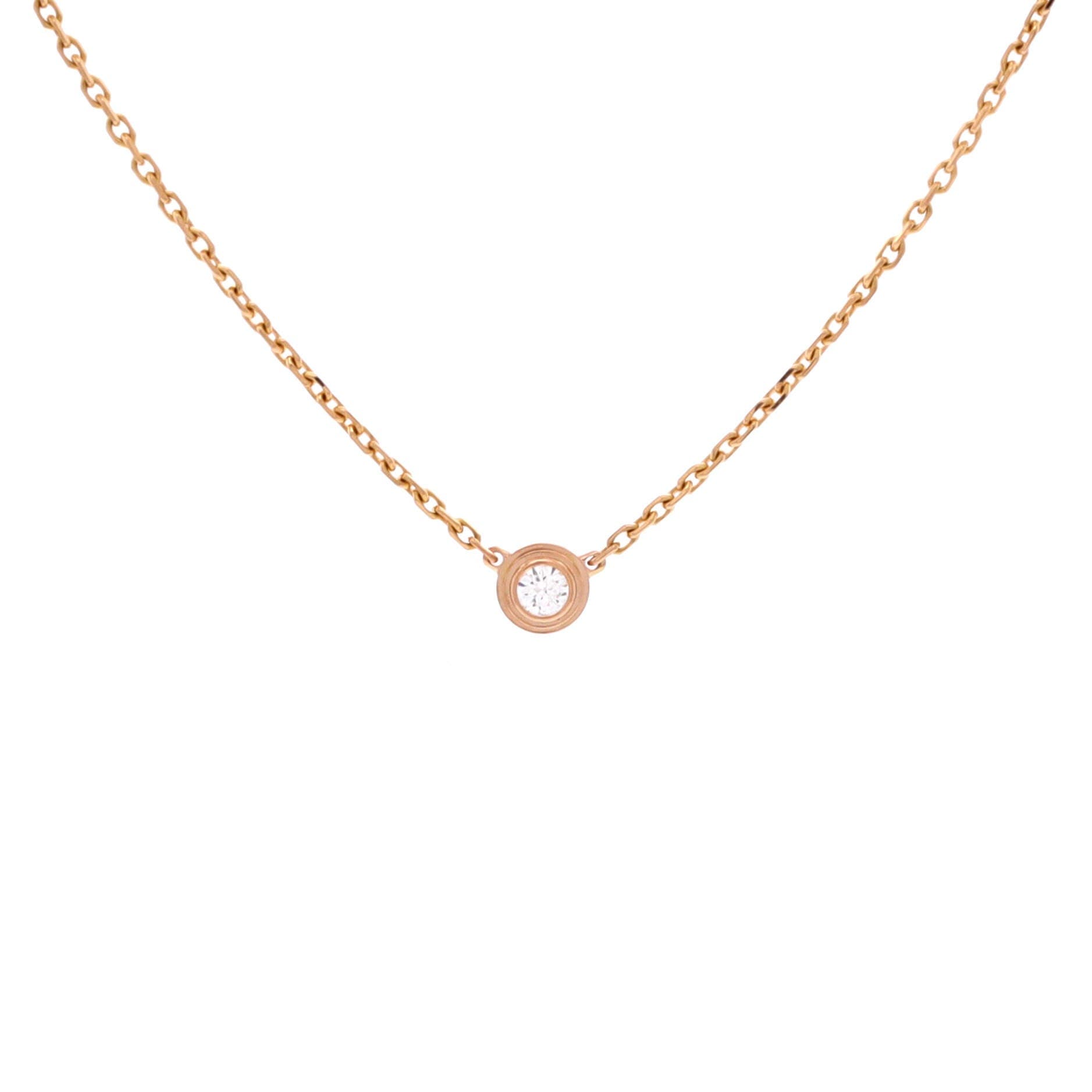 Cartier D'Amour Pendant Necklace 18K Rose Gold with Diamond XS, Main, color, Metallic Gold