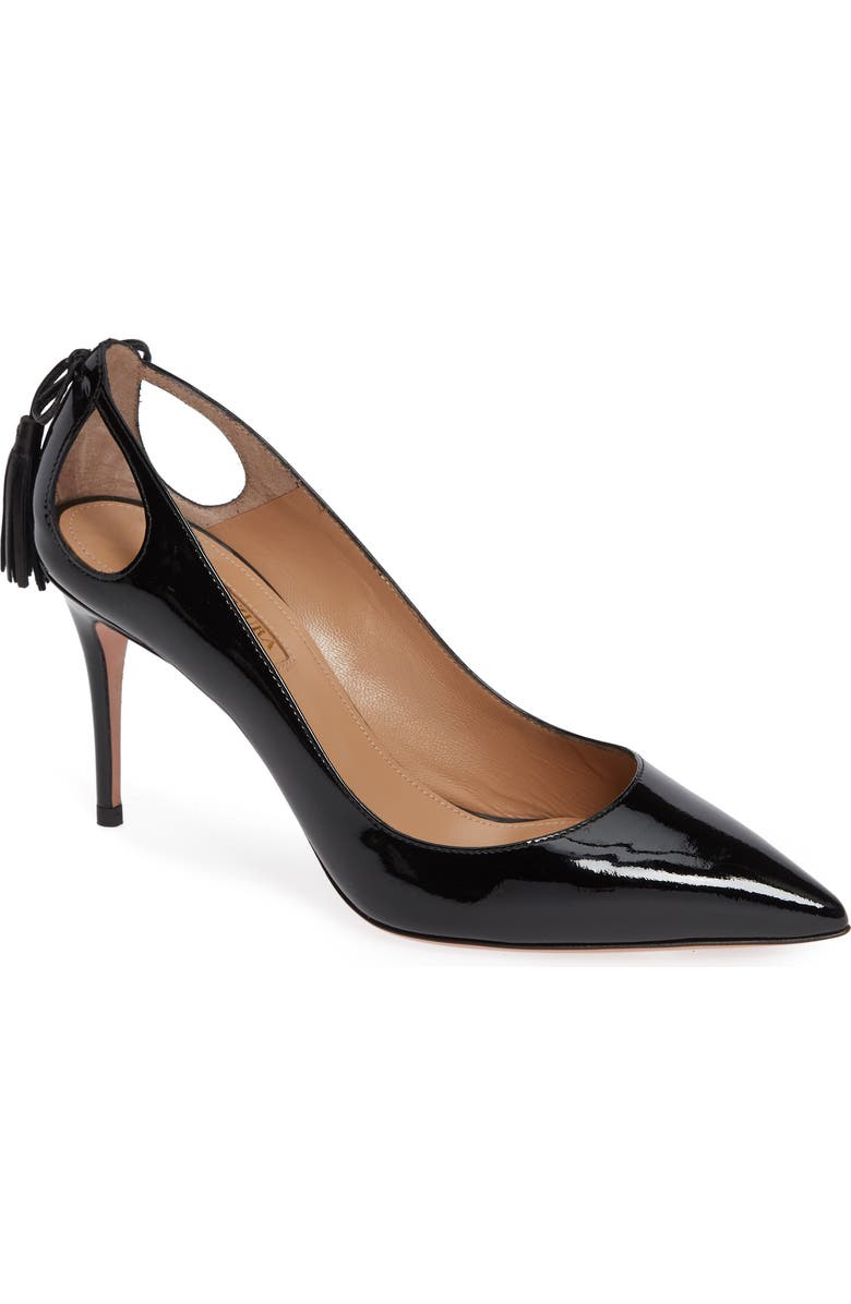 Aquazzura Forever Marilyn Tassel Pointy Toe Pump, Main, color,