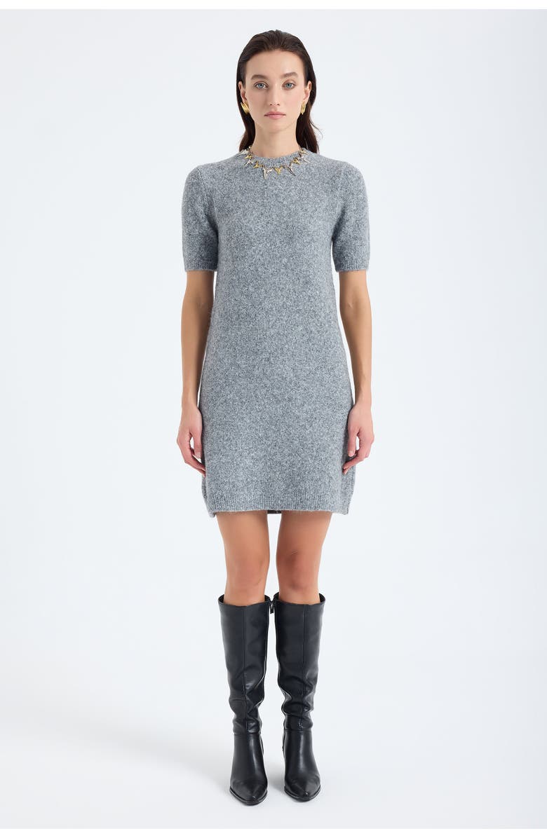 Monlicia Rune Short Sleeve Knit Dress, Alternate, color, Grey