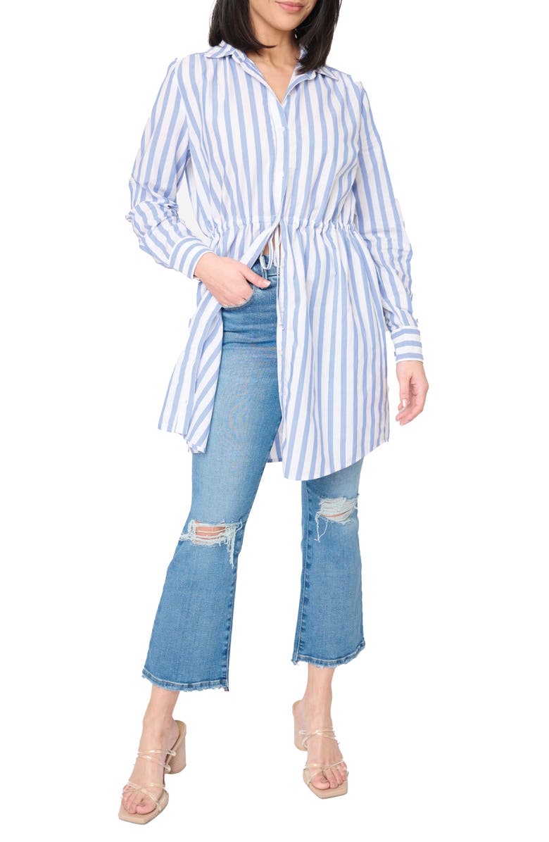 GIBSONLOOK Long Sleeve Stripe Shirtdress, Alternate, color, 