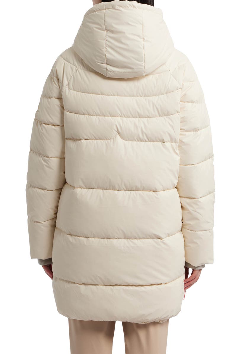 Hunter Almond Water Repellent Faux Shearling Lined Hooded Puffer Jacket, Alternate, color, Cream
