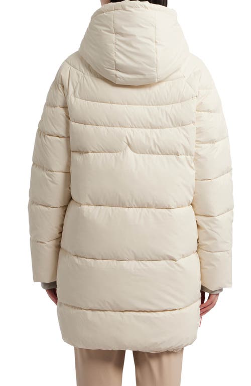Hunter Almond Water Repellent Faux Shearling Lined Hooded Puffer Jacket In Neutral