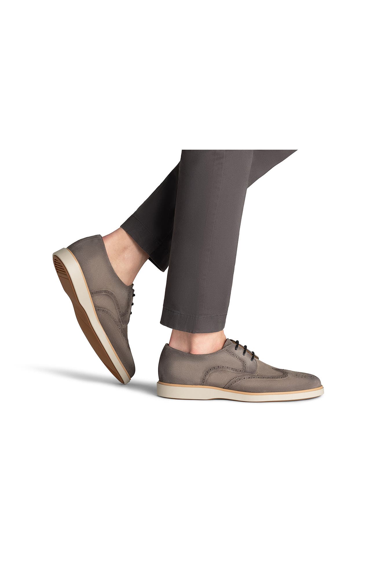 Magnanni Leonel II Wingtip Derby, Alternate, color, Grey Suede