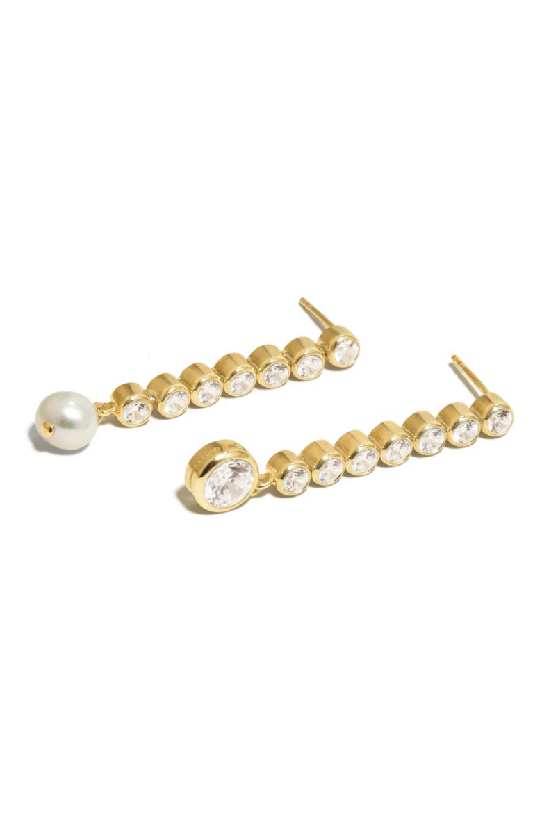 Ascent Mismatched Linear Drop Earrings, Alternate, color, GOLD