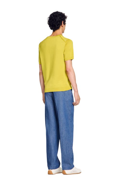 Sandro Knitted T-shirt In Super Green