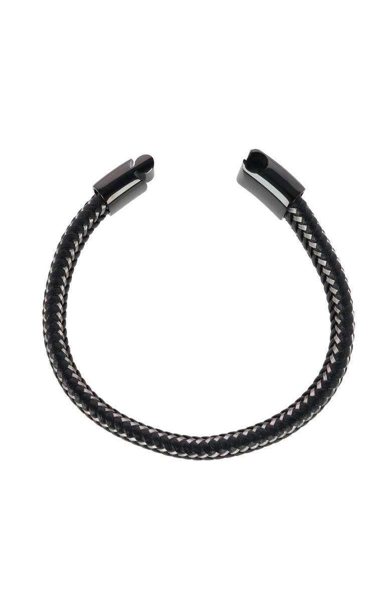 Trafalgar Esteban Black and Silver Braided Bracelet, Alternate, color, Black