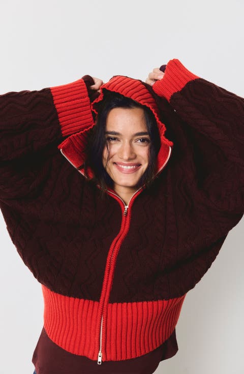 Charlie Cable Knit Sweater Jacket