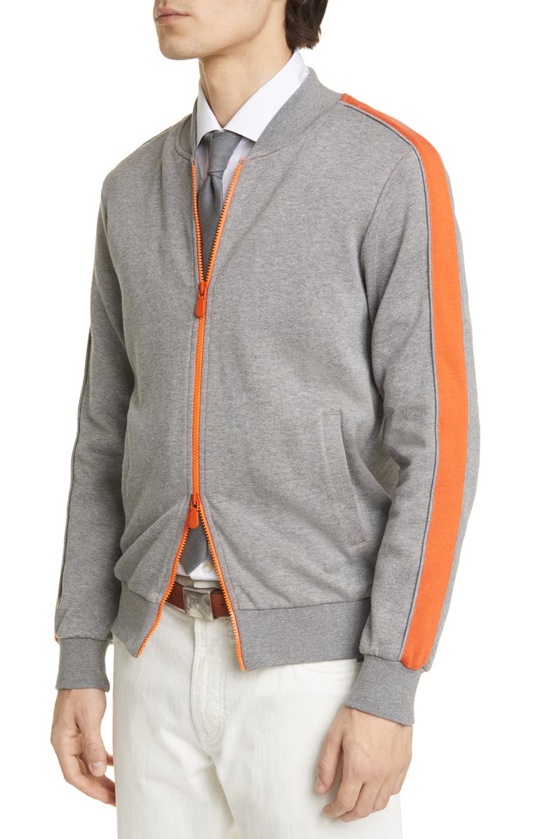 Eleventy Trim Fit Stripe Track Jacket, Alternate, color, 