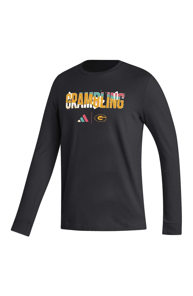 adidas Men's adidas Black Grambling Tigers Honoring Black Excellence Long Sleeve T-Shirt, Alternate, color, Black