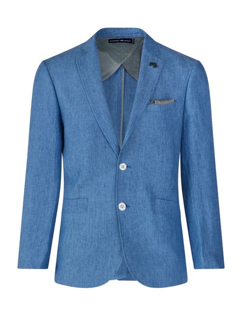 Raging Bull Linen Blazer In Blue