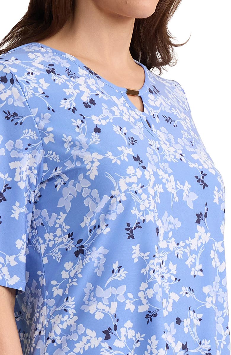 Jones New York Double Keyhole Top, Alternate, color, Blue Horizon Multi