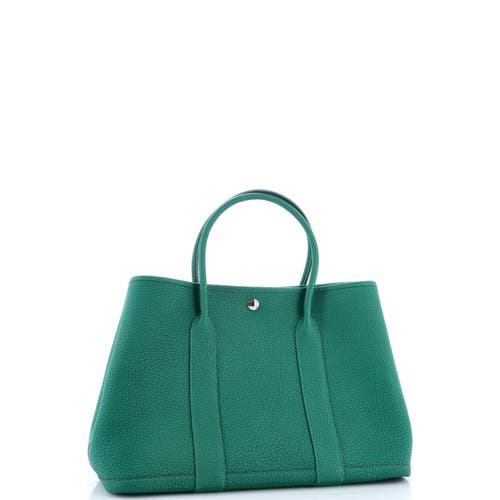 Pre-owned Hermes  Hermes Garden Party Tote Leather 36 In Green