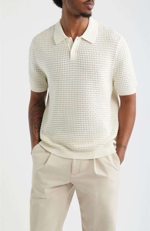 Texture Knit Polo Top