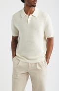 Open Edit Texture Knit Polo Top