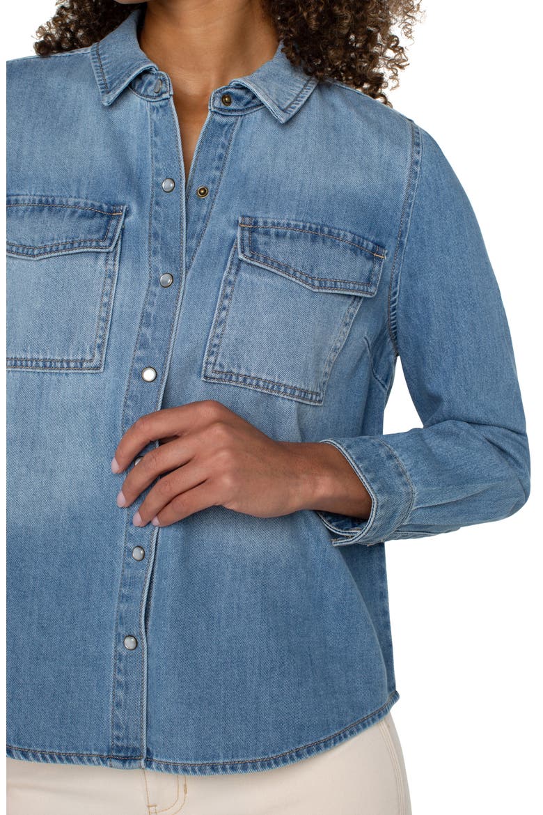 Denim Snap-Up Shirt, Alternate, color, LAGUNA NIGEL
