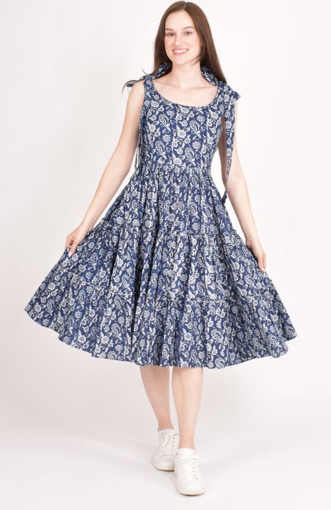 Mila Floral Tiered Midi Dress