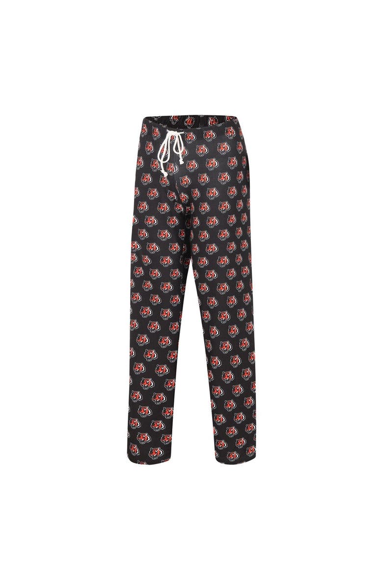 Women's Concepts Sport Black Cincinnati Bengals Gauge Allover Print Sleep Pants, Alternate, color, Black