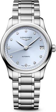 Longines Master Collection Diamond Automatic Bracelet Watch, 34mm