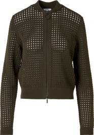 Akris punto Chunky Open Stitch Zip Cardigan