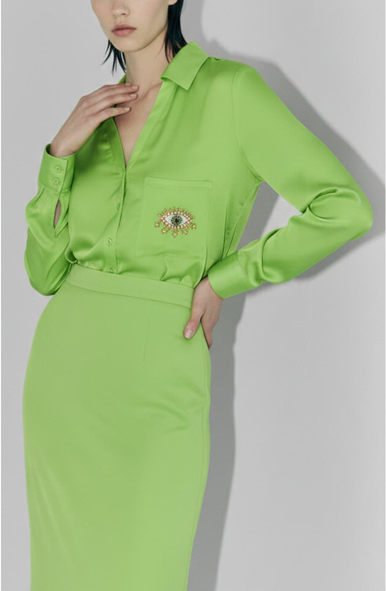 AS by DF Evil Eye Blouse, Main, color, Paradise Green