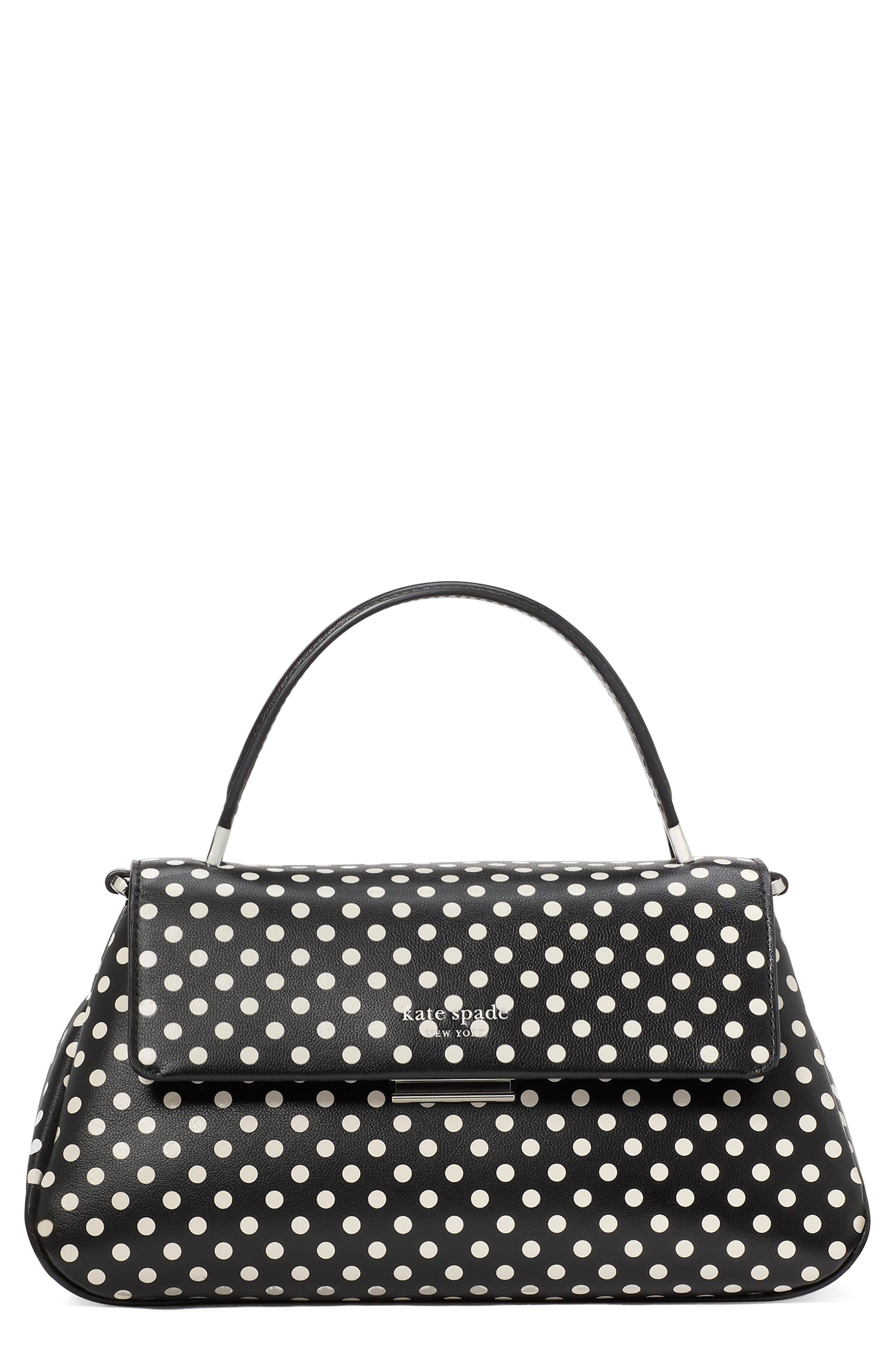 Kate Spade New York grace dot fine leather top handle bag, Main, color, 