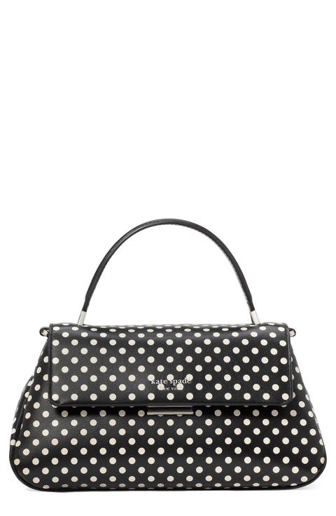 grace dot fine leather top handle bag