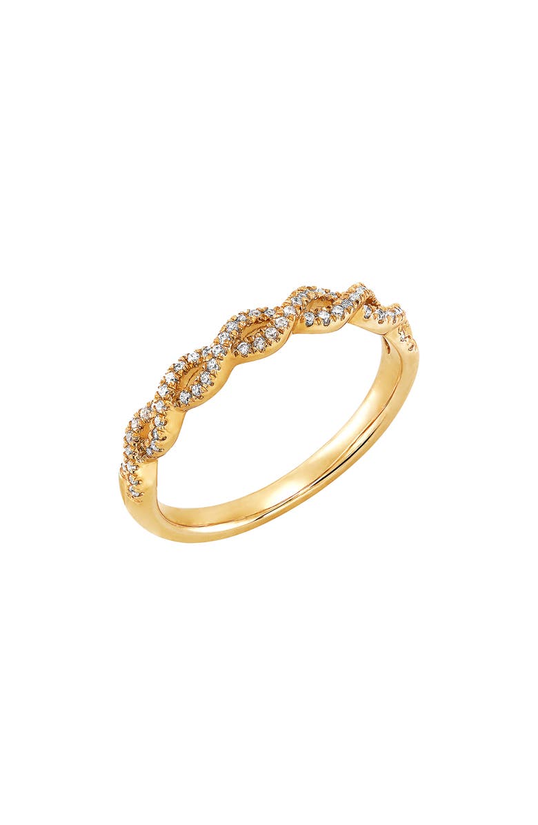 Frankie & Zoe 10K Yellow Gold Diamond Woven Band Ring, Main, color, Yellow Gold