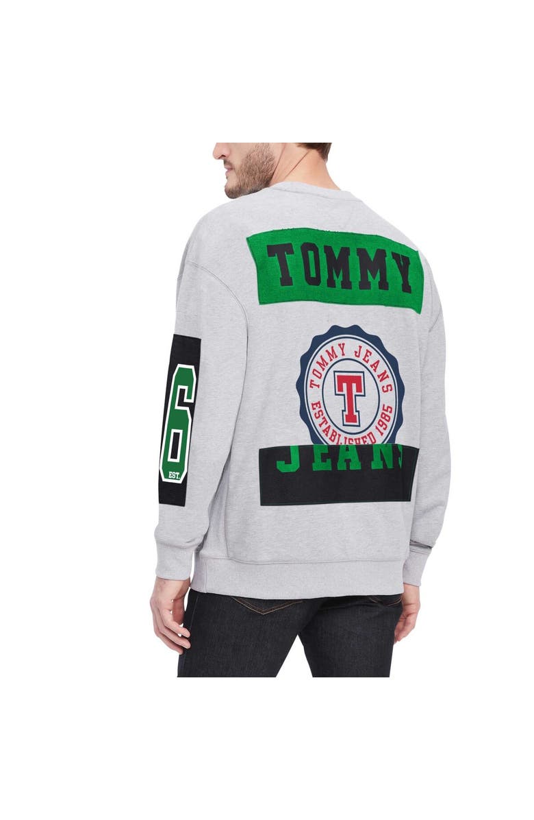 TOMMY JEANS Men's Tommy Jeans Heather Gray Boston Celtics Hayes Crew Neck Pullover Sweatshirt, Alternate, color, Heather Gray