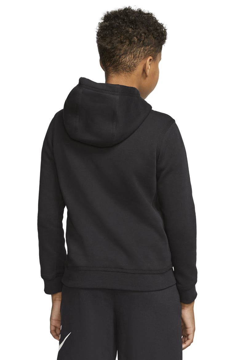 Sportswear Club Fleece Hoodie, Alternate, color, BLACK/ LT SMOKE GREY