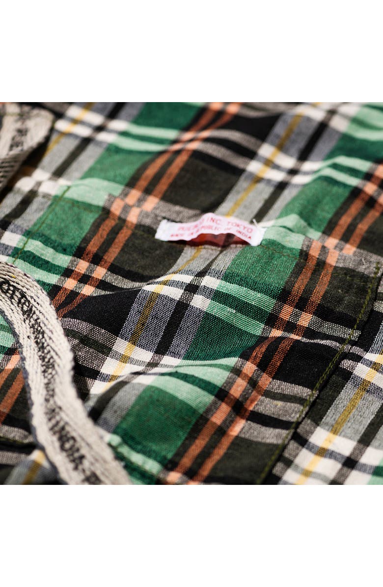 PUEBCO Recycle Cotton Check Apron, Alternate, color, Green