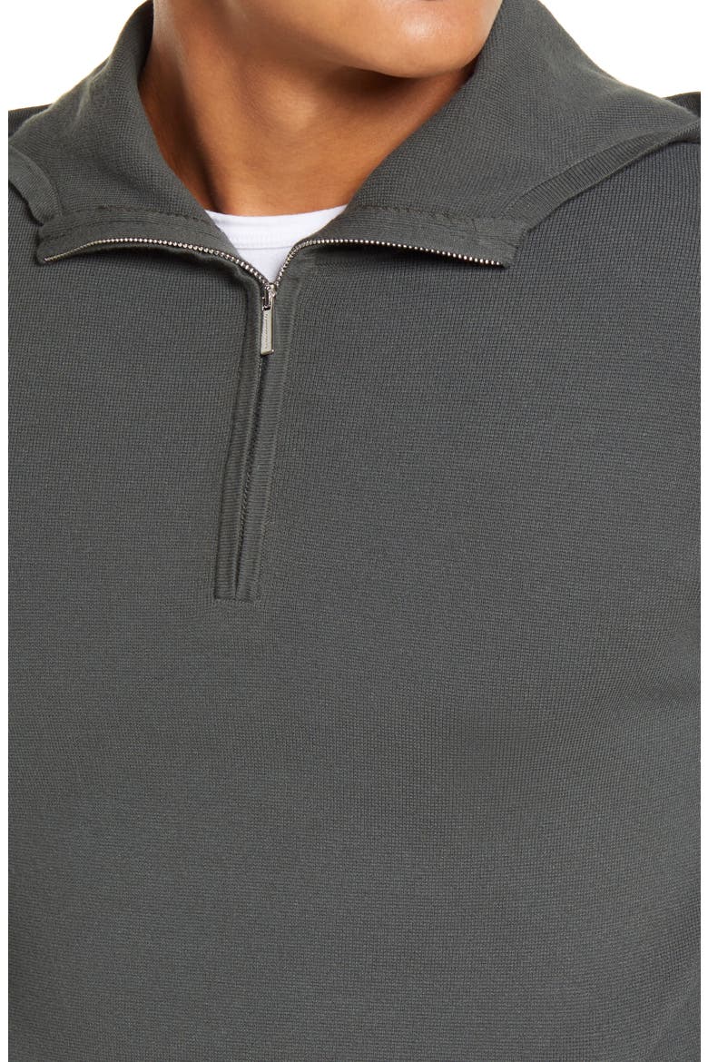 Quarter Zip Hoodie, Alternate, color, DARK GREY