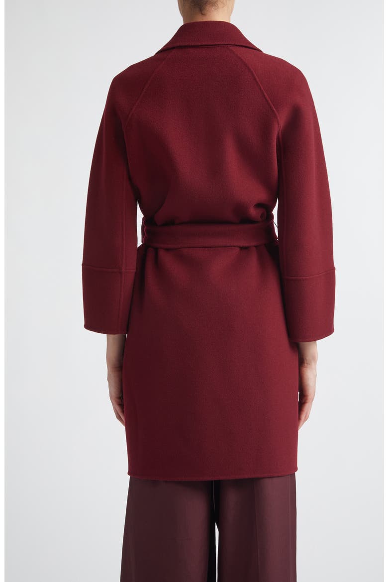 Arona Belted Virgin Wool Wrap Coat, Alternate, color, BORDEAUX