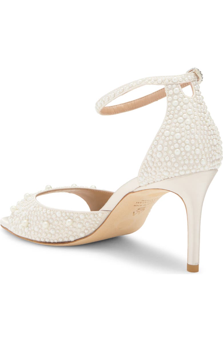 Stuart Weitzman Bliss Imitation Pearl Ankle Strap Sandal, Alternate, color, Cream/ Natural