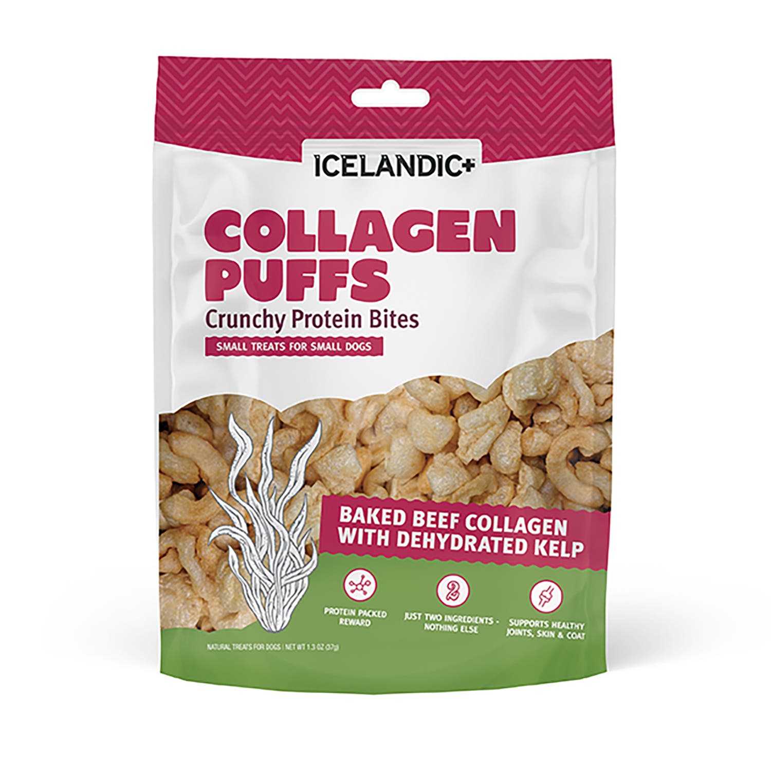 ICELANDIC+ Baked Beef Collagen With Dehydrated Kelp 1.3oz Small Dog Treats in Multicolored 