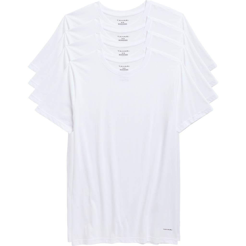 Tahari 4-pack Crewneck Undershirts In White
