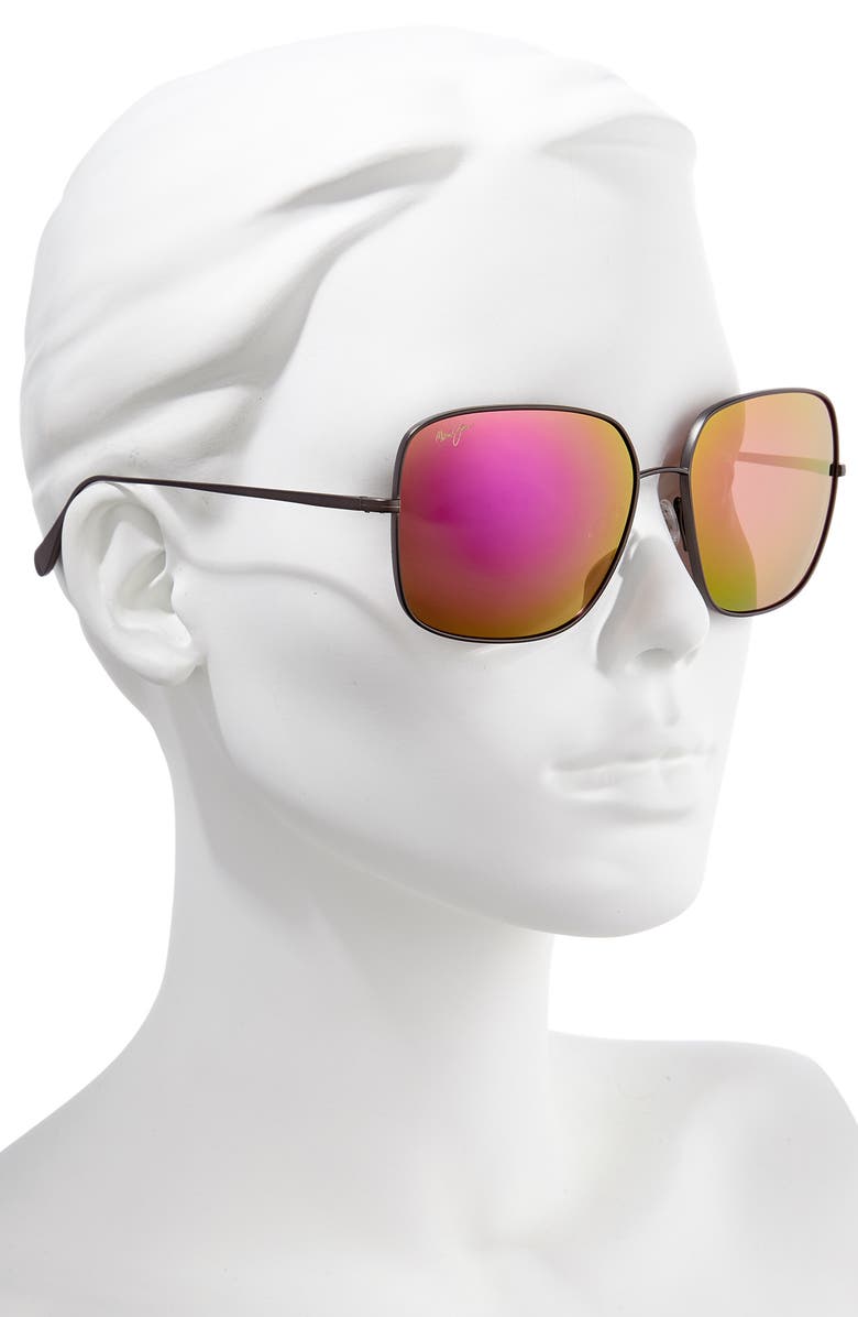 Maui Jim Triton 61mm PolarizedPlus2<sup>®</sup> Mirrored Square Sunglasses, Alternate, color,