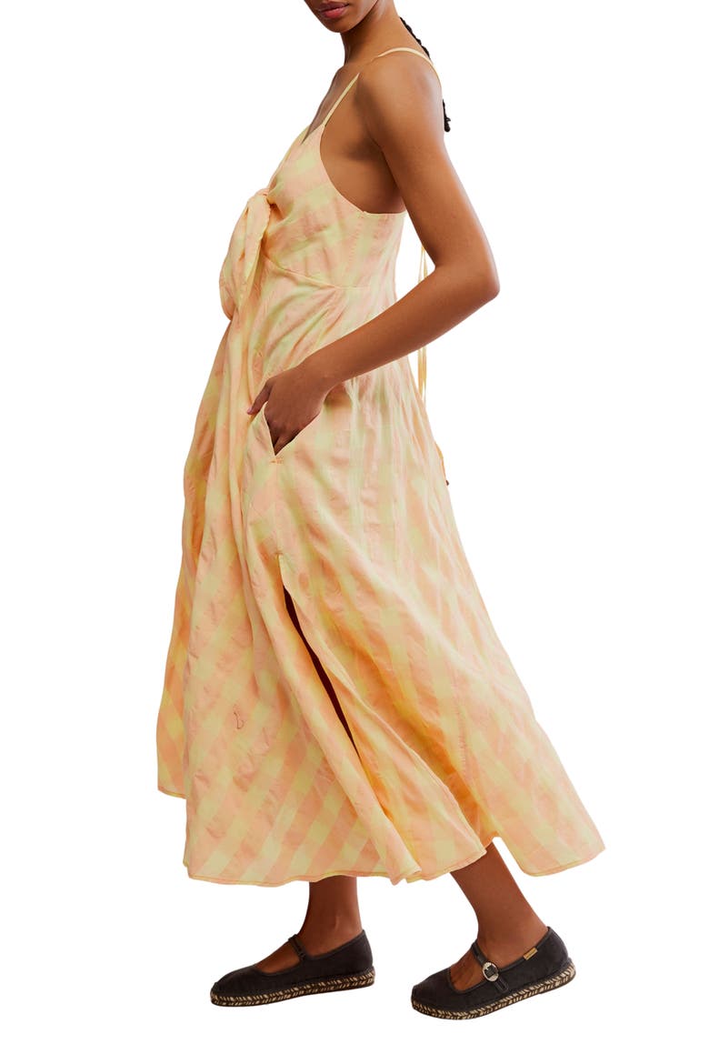 Via Gingham Cotton Seersucker Sundress, Alternate, color, CREAMSICLE COMBO EVE