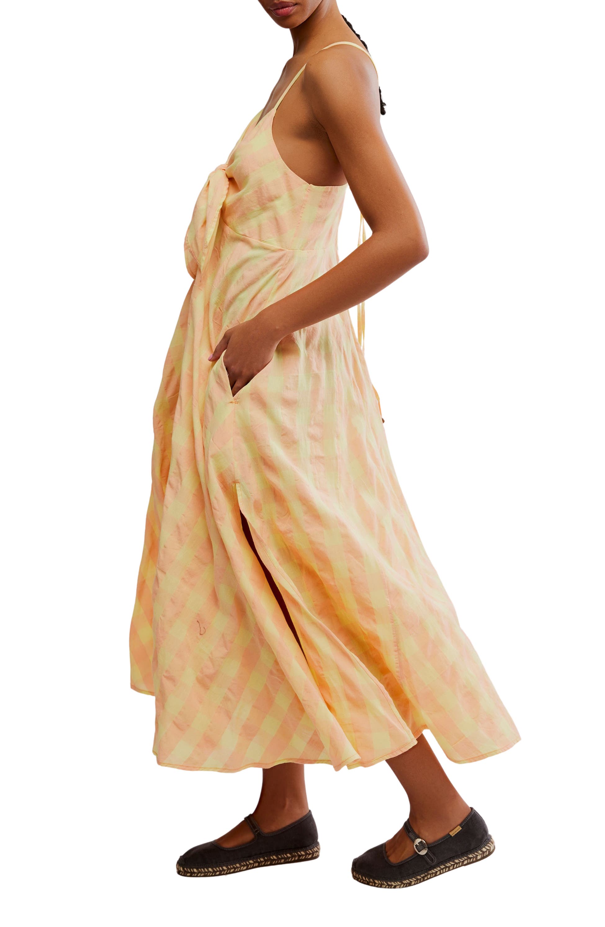 Via Gingham Cotton Seersucker Sundress