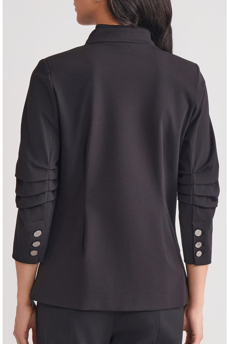 Ruched Sleeve Ponte Jacket, Alternate, color, BLACK