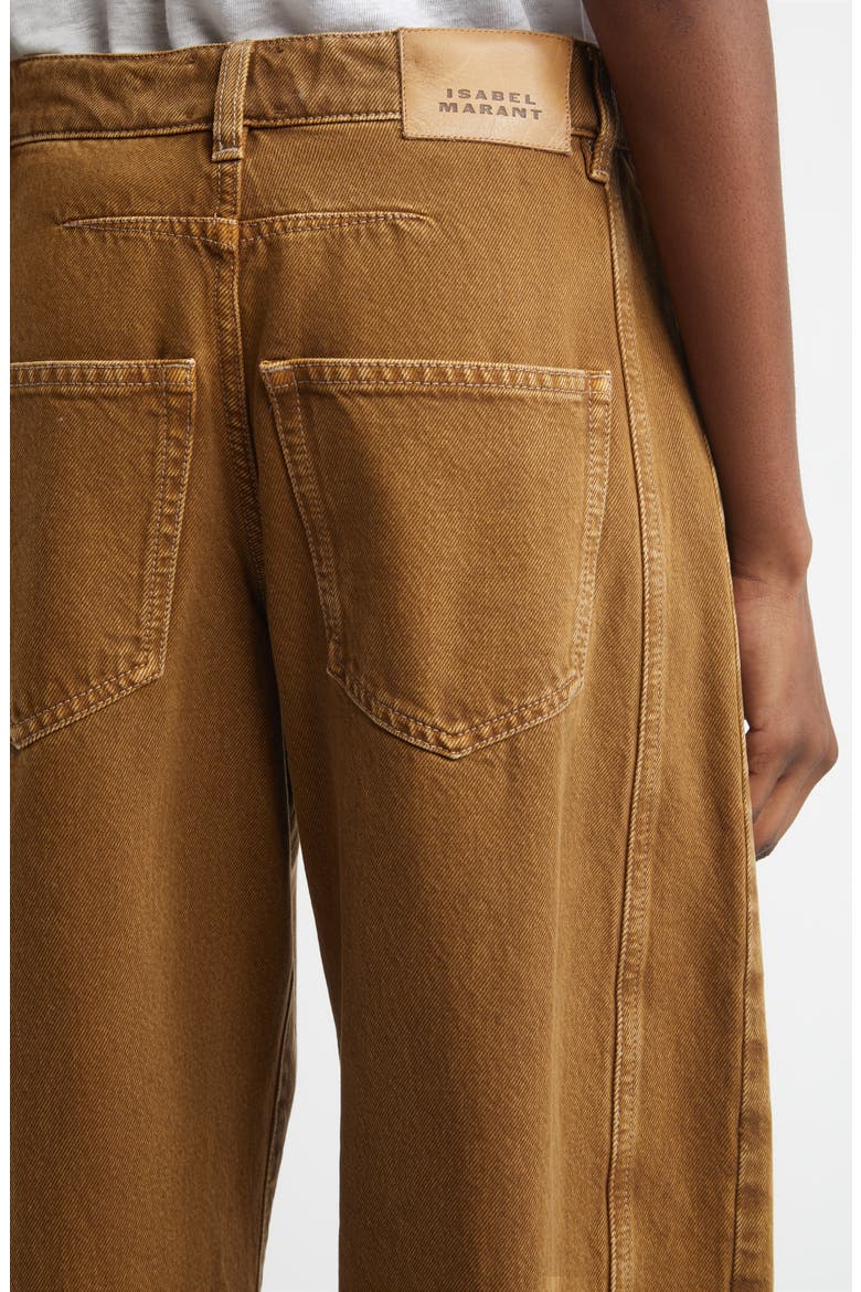 Lisha Pleated Barrel Leg Jeans, Alternate, color, BRONZE