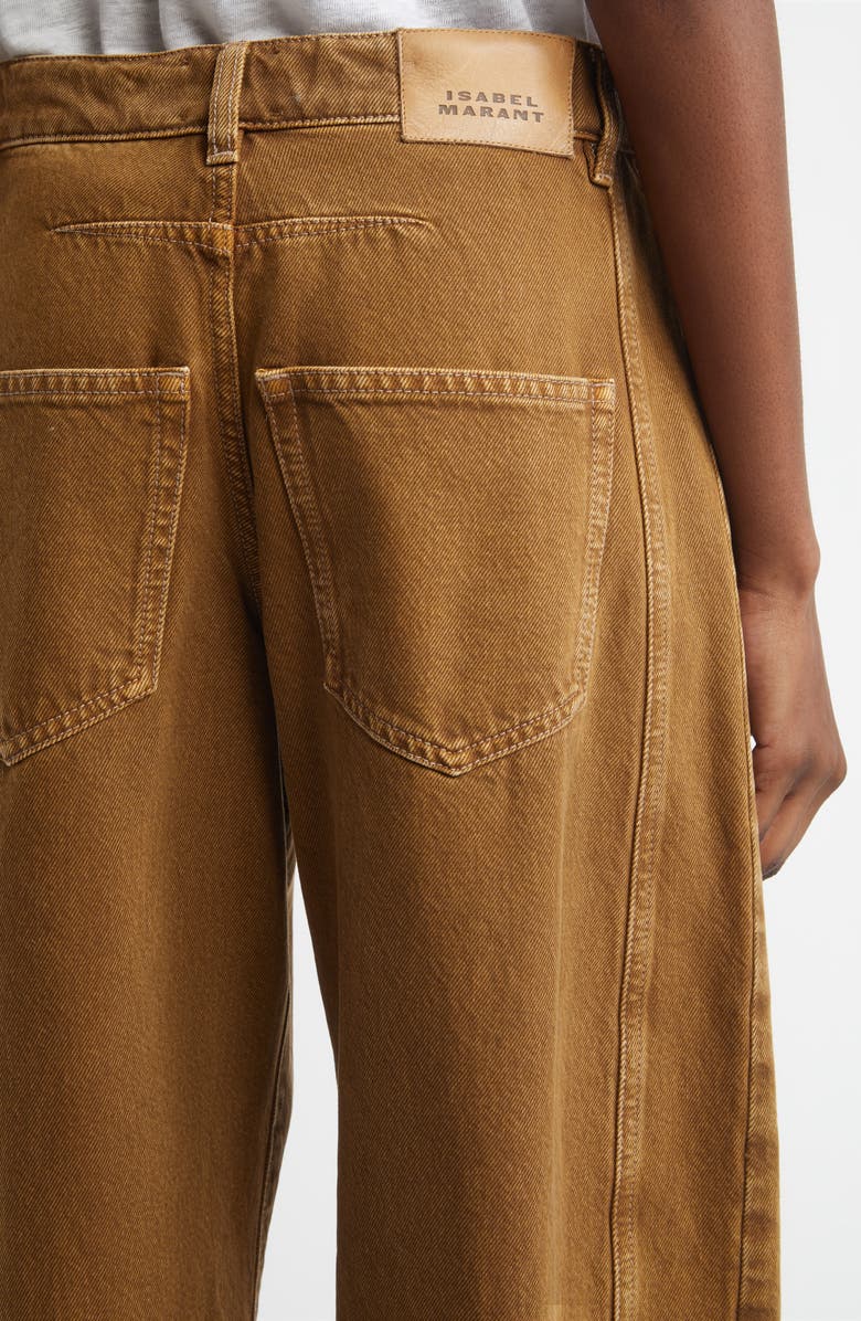 Isabel Marant Lisha Pleated Barrel Leg Jeans, Alternate, color, Bronze