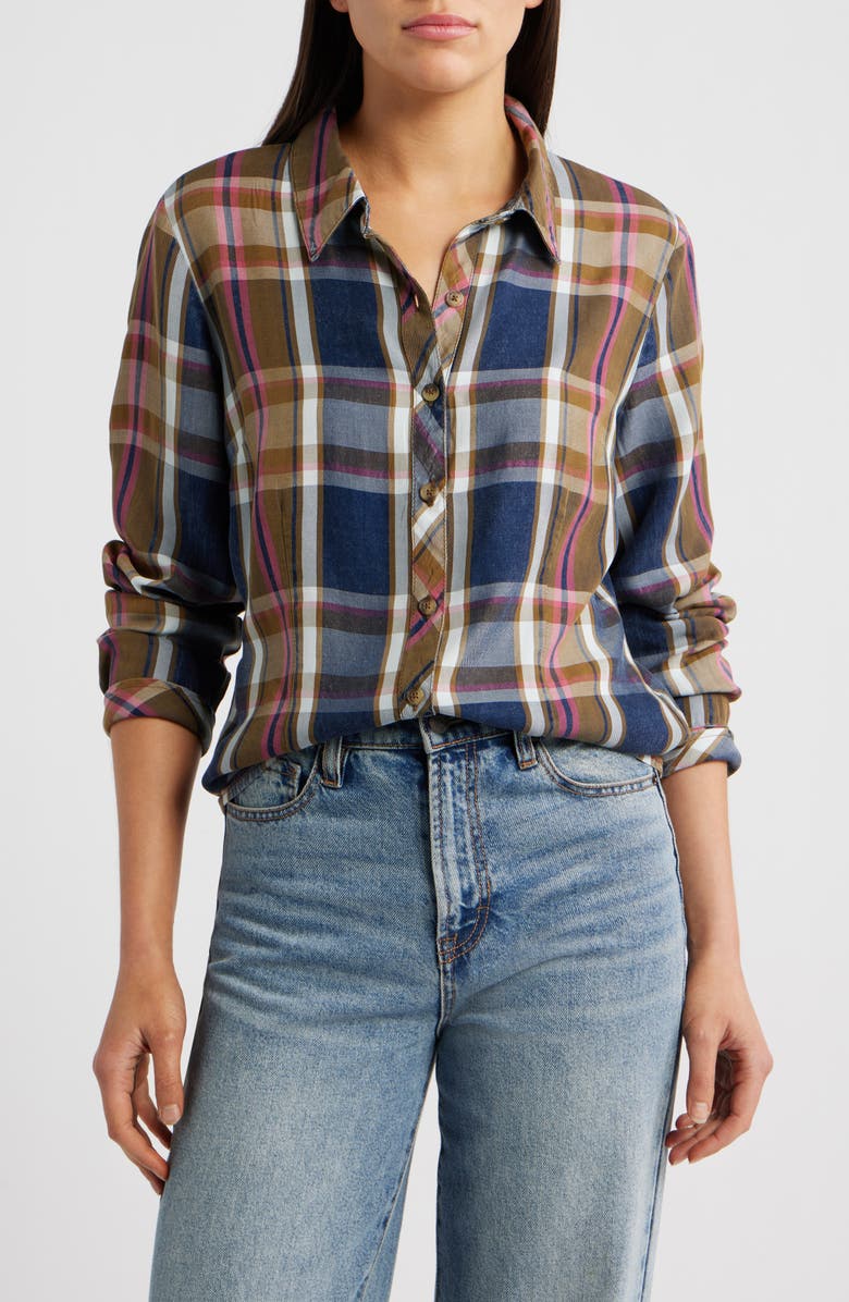 KUT from the Kloth Beatrix Button-Up Shirt, Main, color, Brown/ Camel