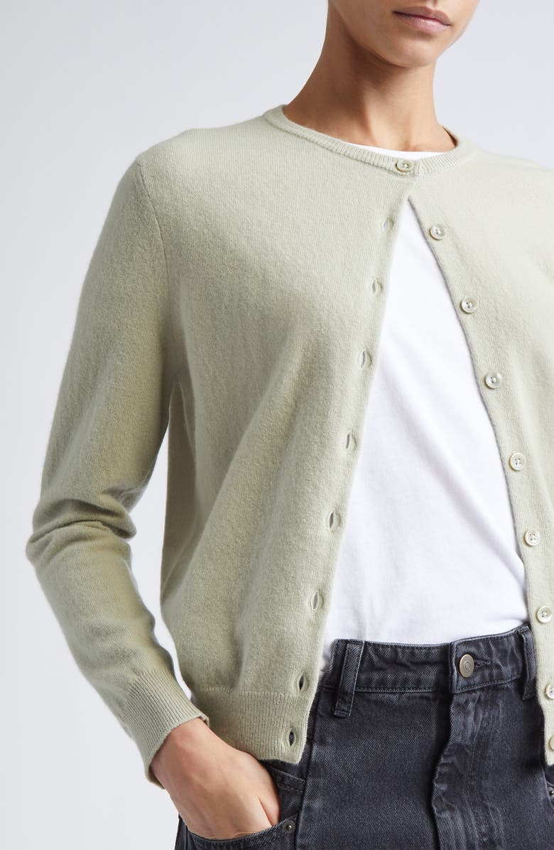 Maison Margiela Virgin Wool Cardigan, Alternate, color, Pale Green