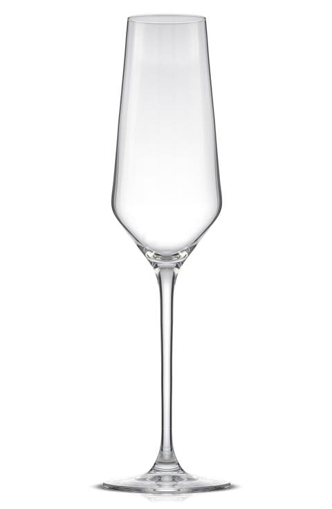 Layla White Set of 4 Stemmed Champagne Glasses