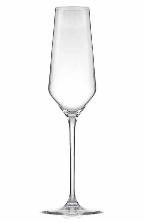 JoyJolt Layla White Set of 4 Stemmed Champagne Glasses
