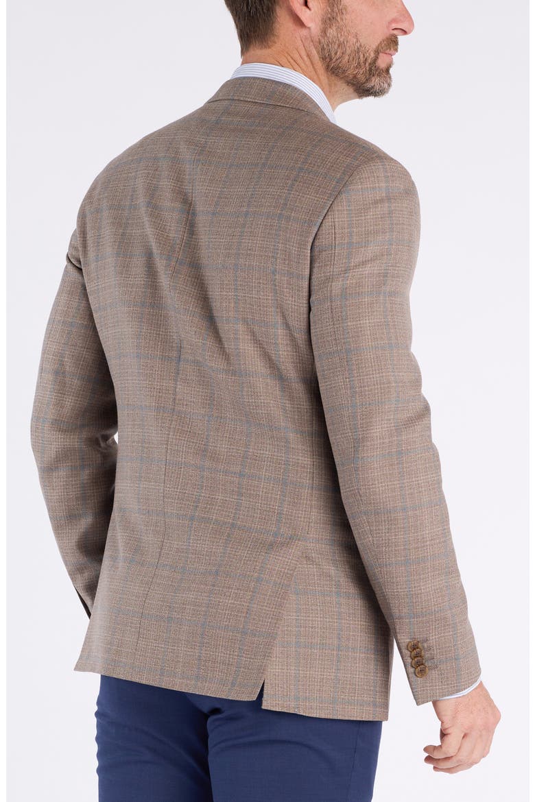 Windowpane Wool Blend Sport Coat, Alternate, color, TAUPE